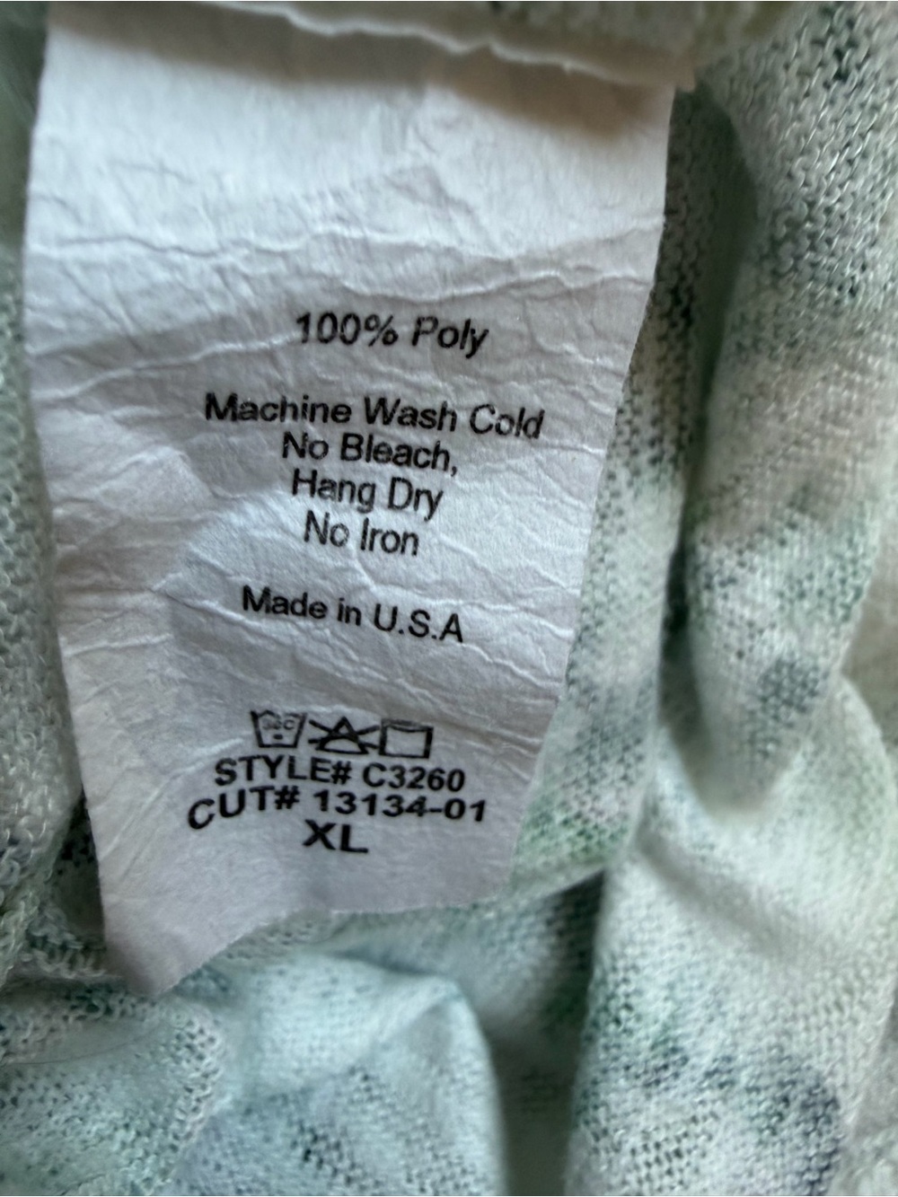 Et Lois Green Print Light Top,Size XL - Picture 10 of 10